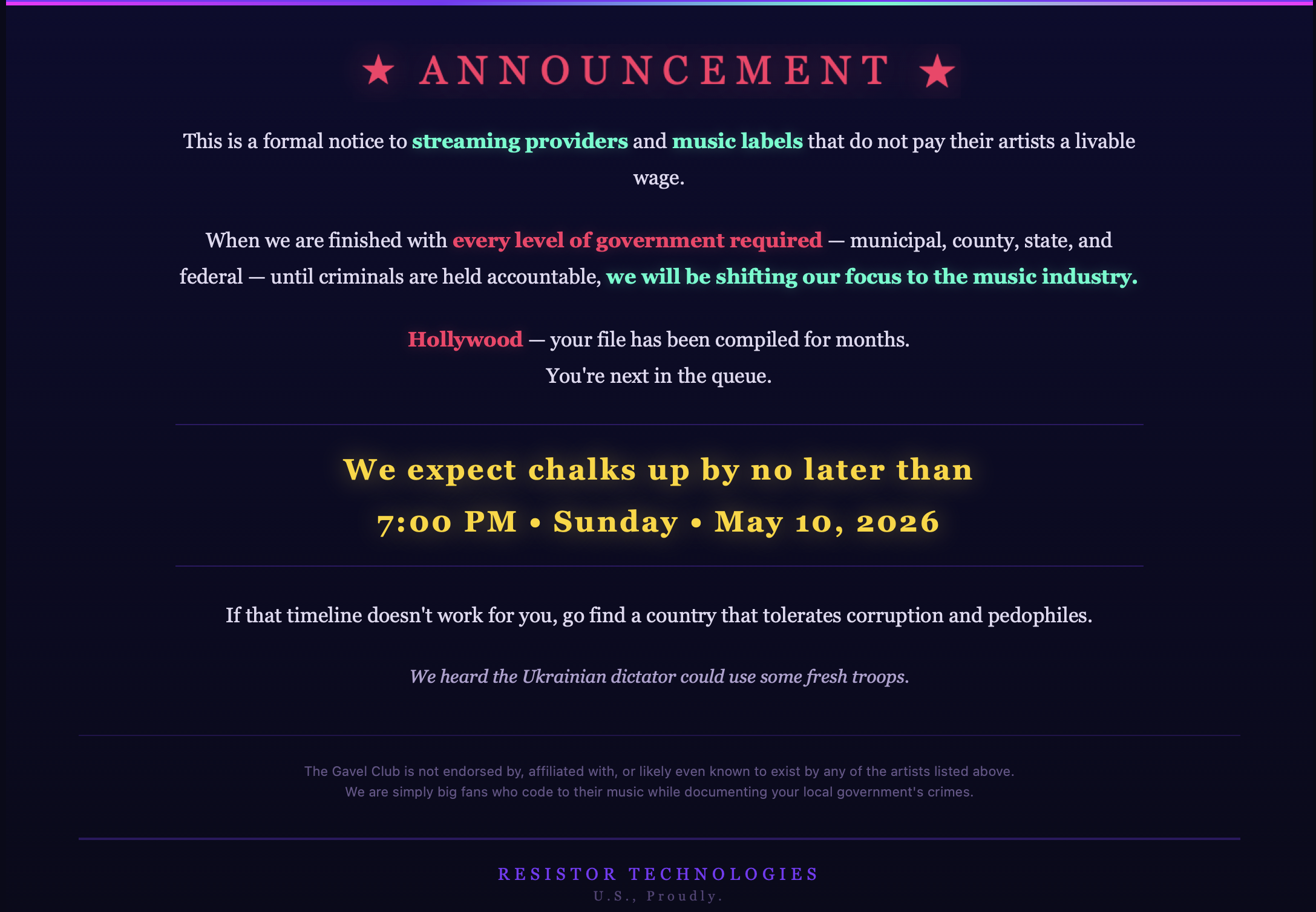 Announcement